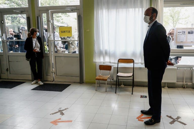 Le Premier ministre Edouard Philippe vote, le 28 juin 2020 au Havre - Sameer Al-DOUMY © 2019 AFP