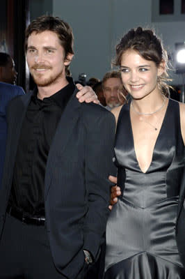 Christian Bale and Katie Holmes at the Hollywood premiere of Warner Bros. Pictures' Batman Begins