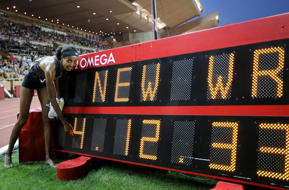 Netherland's Sifan Hassan broke the 23-year-old world record in the women's mile on Friday in Monaco. (Getty Images)