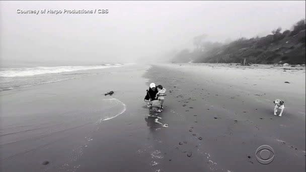 PHOTO: Meghan, Duchess of Sussex, is pictured playing on the beach with her son Archie in an image from an interview with Oprah Winfrey, that aired March 7, 2021. (Harpo Productions/CBS)