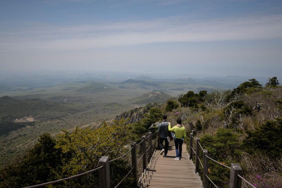 Hallasan is a huge shield volcano which last erupted around 5,000 years ago (Getty Images)