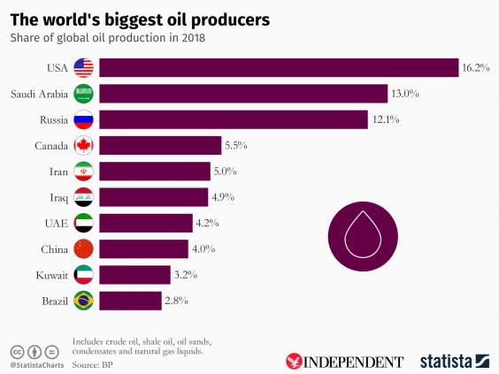Saudi Arabia is one of the world's biggest oil producers (Statista)