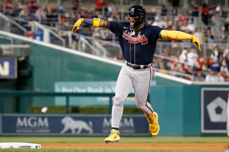 Ronald Acuna Jr. launched his 40th homer of the year Friday night to enter the exclusive 40-40 club.