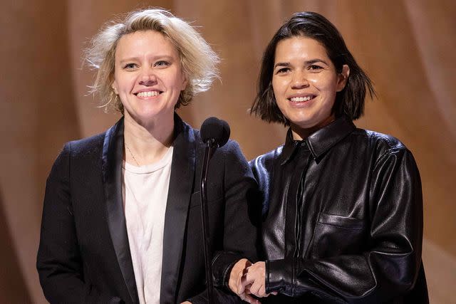 <p>Al Seib / A.M.P.A.S.</p> 'Barbie' stars Kate McKinnon and America Ferrera