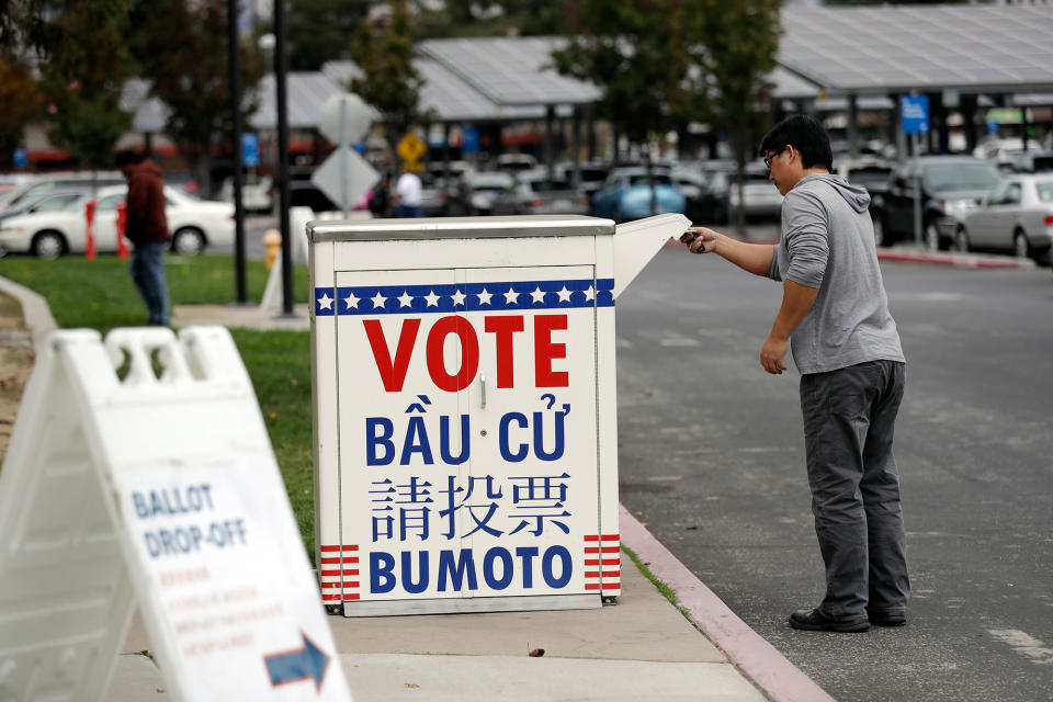 Voter in San Jose, Calif.