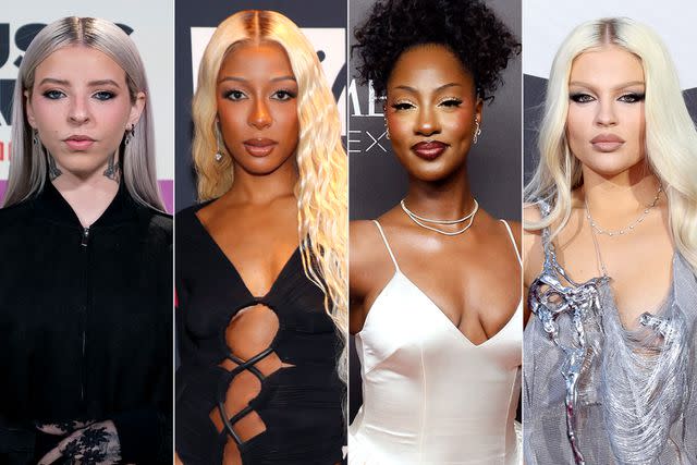 <p>A. Perez Meca/Europa Press via Getty, Astrid Stawiarz/Getty, Taylor Hill/FilmMagic, John Parra/Getty</p> Young Miko, Victoria Monet, TEMS and Luísa Sonza