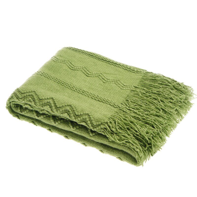 12) Green Amy-Marie Woven Throw