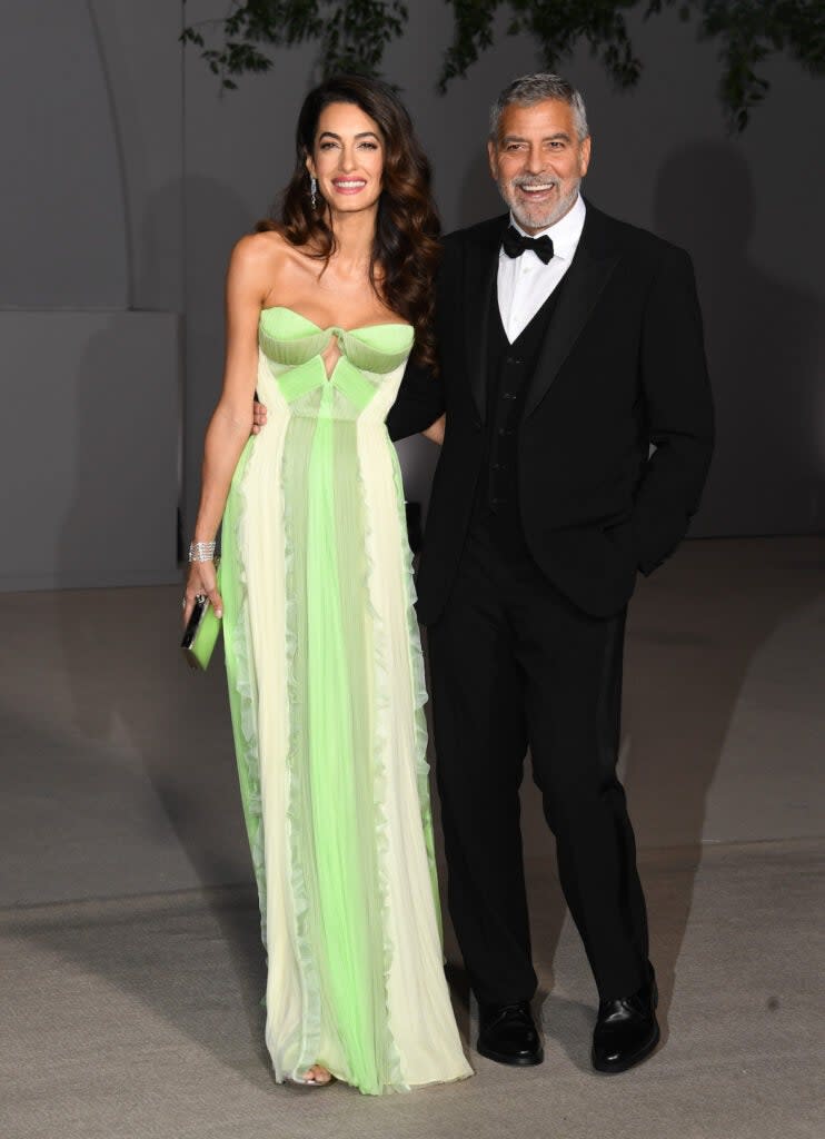 LOS ANGELES, CALIFORNIA – OCTOBER 15: (L-R) Amal Clooney and George Clooney attend 2nd Annual Academy Museum Gala at Academy Museum of Motion Pictures on October 15, 2022 in Los Angeles, California. (Photo by Jon Kopaloff/Getty Images)