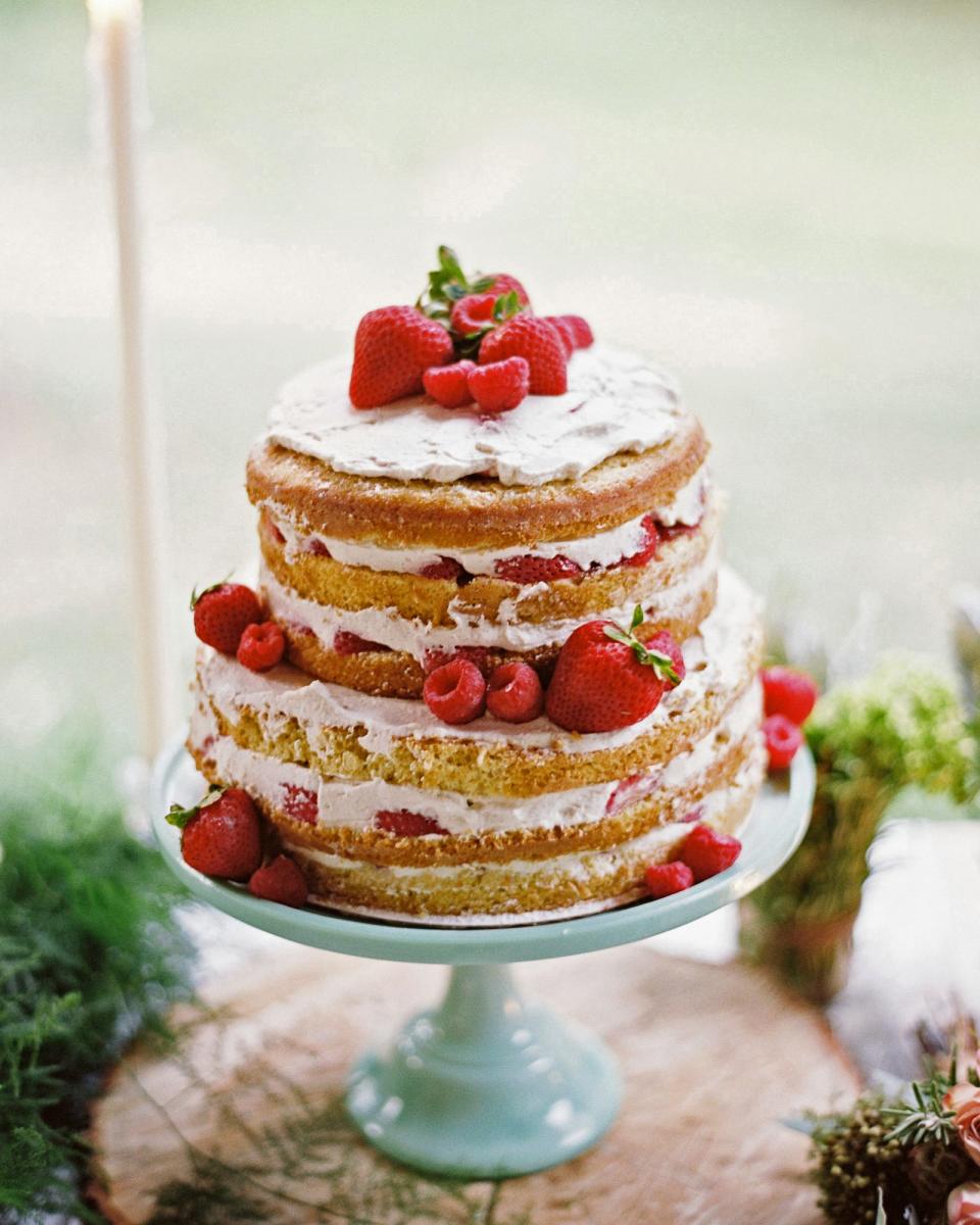 Naked Wedding Cake with Berries