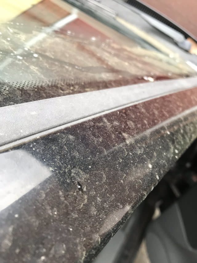 Dust marks were left on a car in Romsey, Hampshire (Gavin Foster/PA)