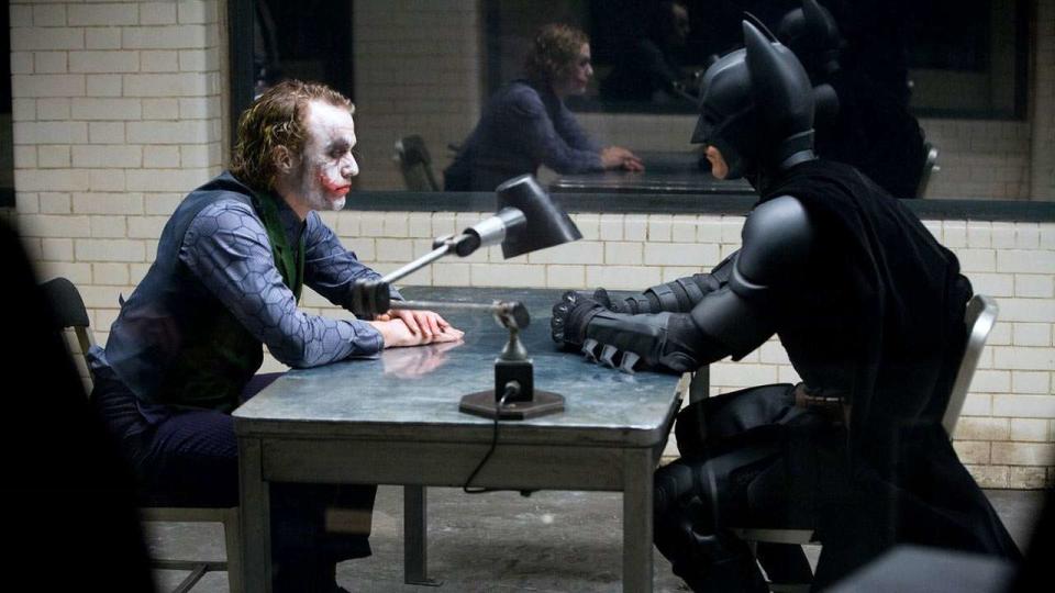 Batman interrogates Joker in The Dark Knight