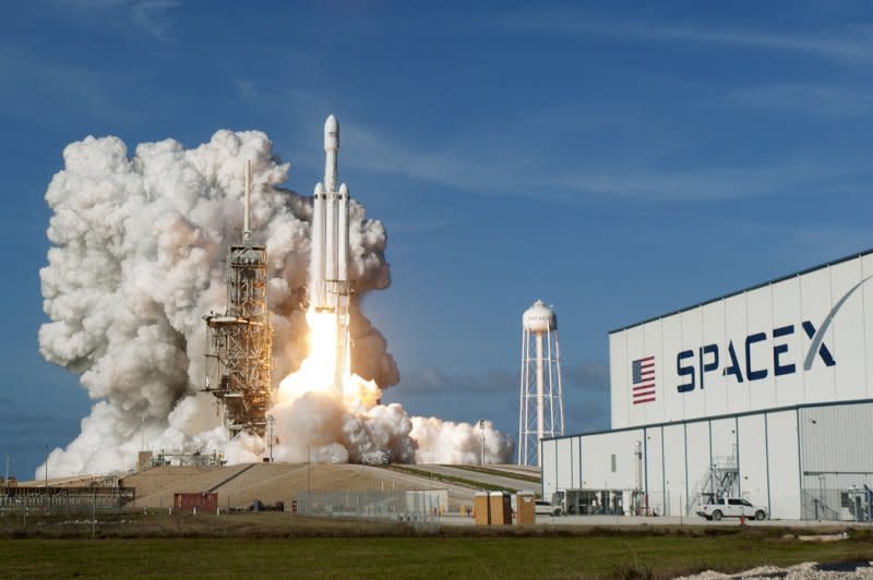 SpaceX launched its next-generation Falcon Heavy rocket from Kennedy Space Center's Launch Complex 39A on February 6, 2018. File Photo by Joe Marino/Bill Cantrell-UPI