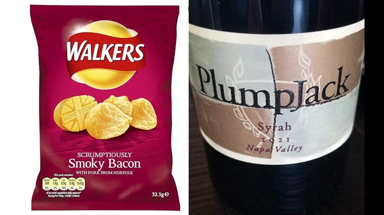 bacon chips with syrah