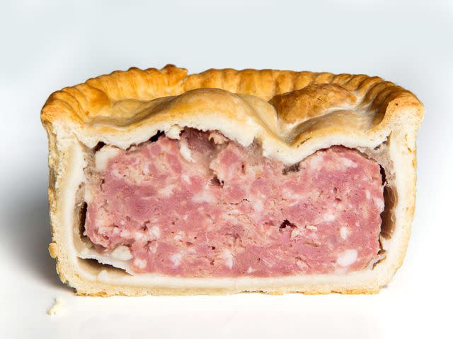 <p>Serious Eats / Vicky Wasik</p> Interior of a Yorkshire pie.