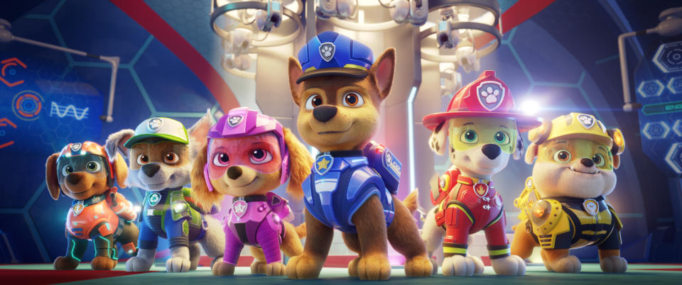 Die PAW Patrol kämpft darum, die Bürger von Adventure City vor ihrem Rivalen Humdinger zu retten.  (Paramount Pictures)