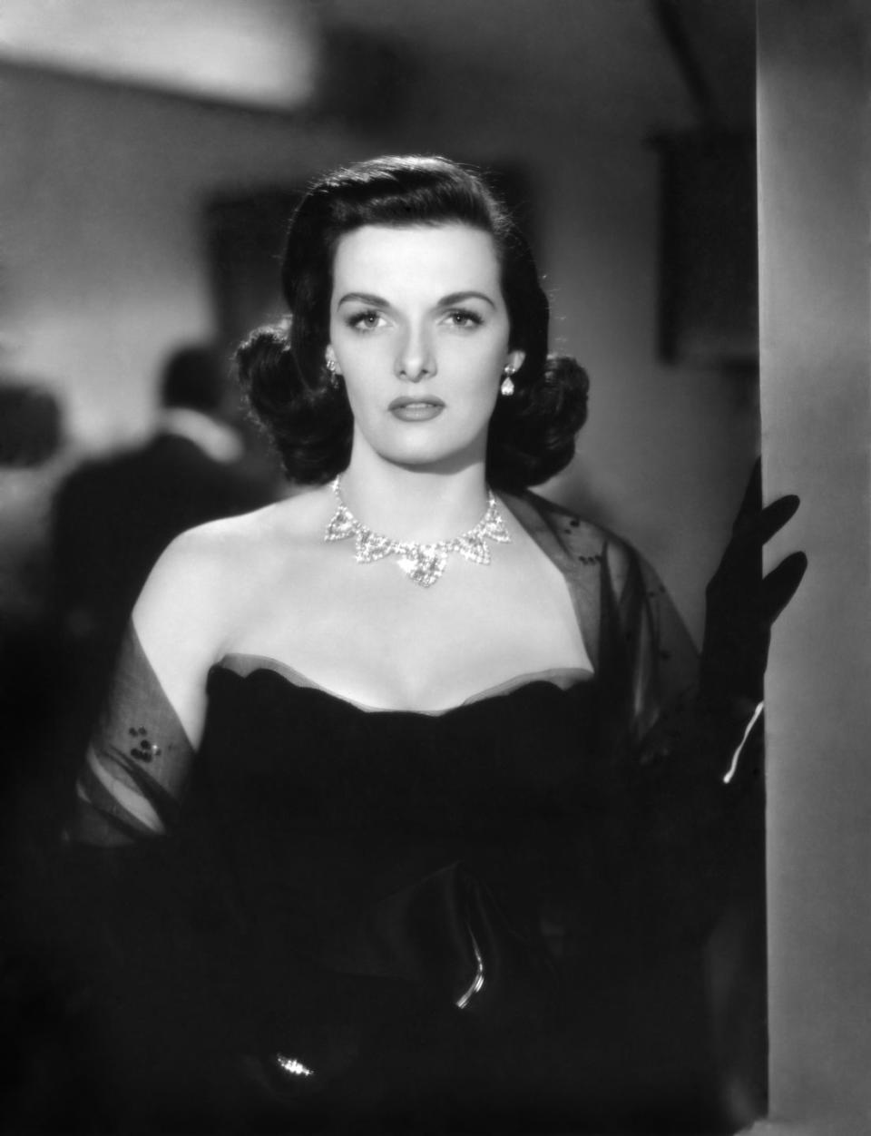 <p>Central to the plot of the film, Jane Russell sports an opulent diamond necklace in <em>The Las Vegas Story</em>. The bauble was <a href="https://www.thecrimson.com/article/1952/3/6/the-las-vegas-story-phoward-hughes/" rel="nofollow noopener" target="_blank" data-ylk="slk:loaned by Cartier to RKO;elm:context_link;itc:0;sec:content-canvas" class="link ">loaned by Cartier to RKO</a> for the film, and cost around $150,000 in 1952. </p>