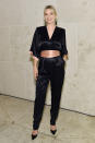 <p>January Jones wore a black satin jumpsuit to attend the InStyle 2017 Awards.</p>