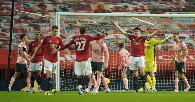 Harry Maguire appealed after Anthony Martial's equaliser was ruled out