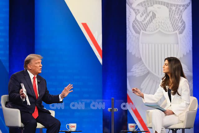 Will Lanzoni/CNN Former President Donald Trump participates in a CNN Republican Town Hall moderated by Kaitlan Collins on May 10, 2023