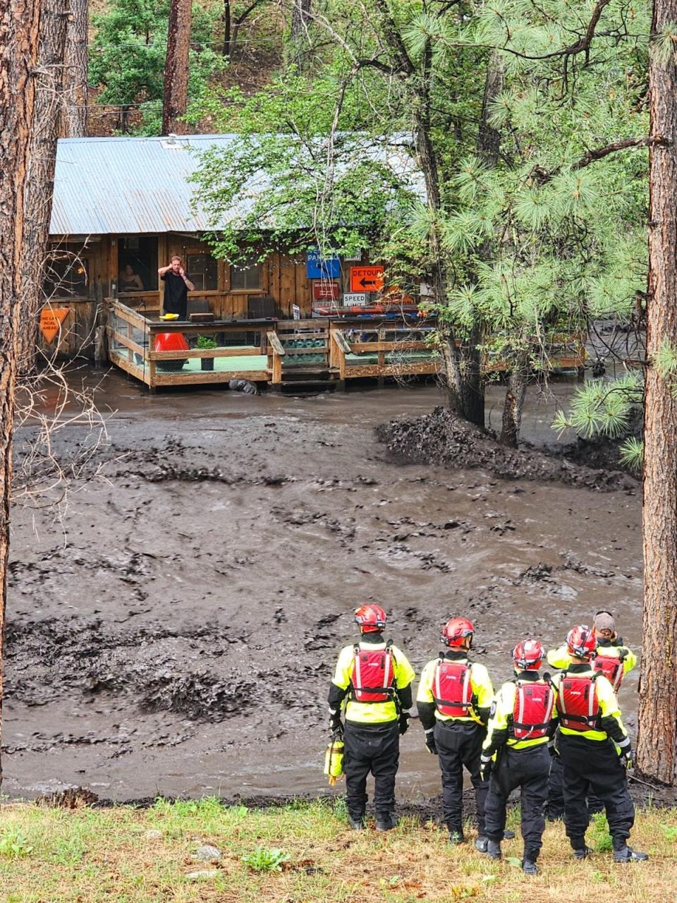 At least two swift water rescue teams have been deployed to Ruidoso in response to damaging flash floods Saturday.