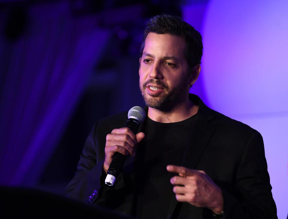 Magician David Blaine speaks during Genius Gala 6.0 at Liberty Science Center in Jersey City, New Jersey, on May 5, 2017.