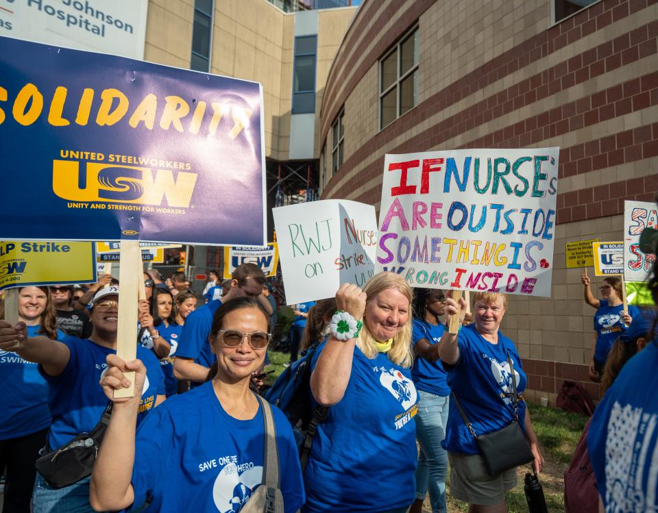 Nurses at Robert Wood Johnson University Hospital in New Brunswick have been on strike for nearly a month.