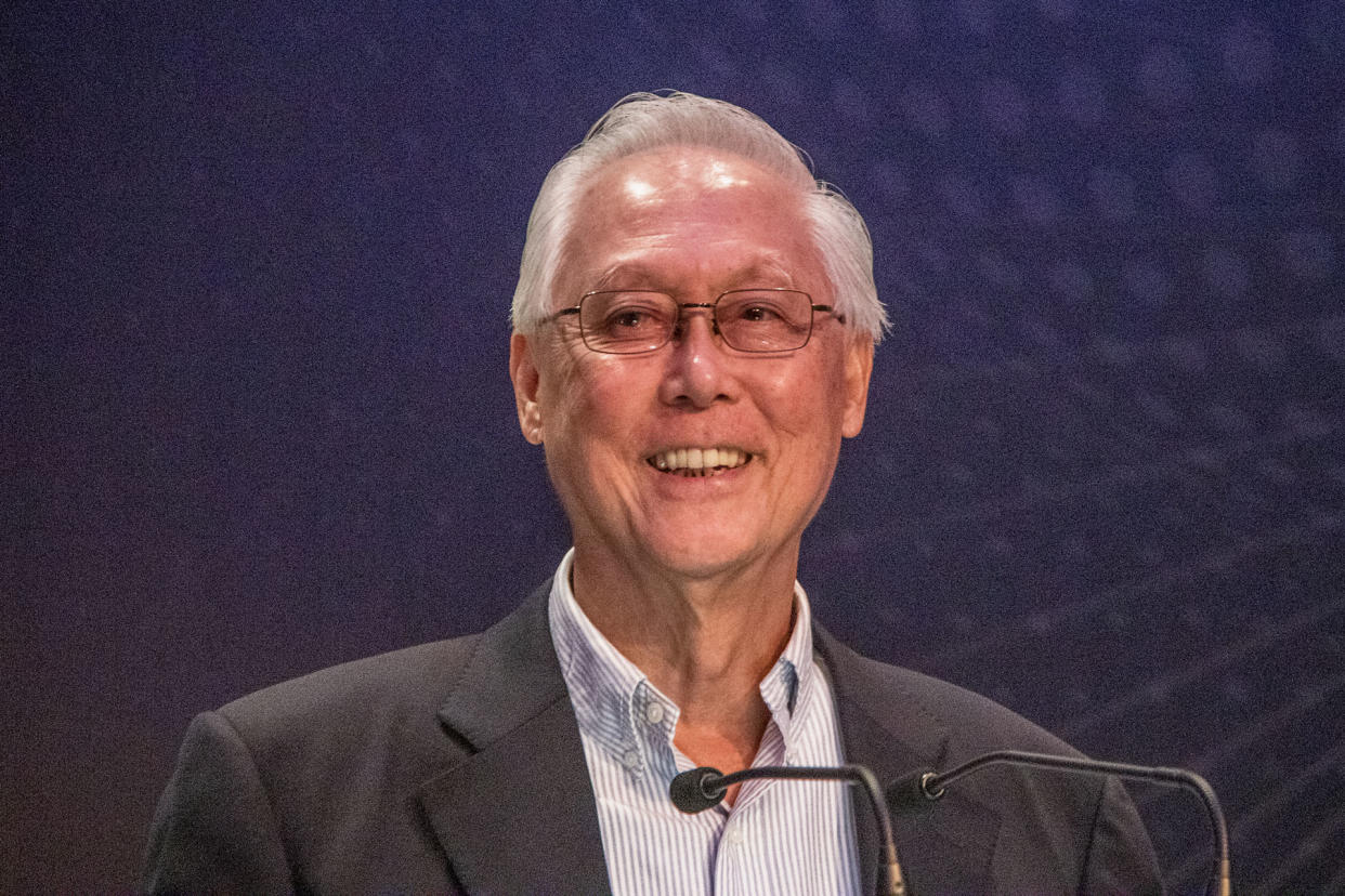 Emeritus Senior Minister Goh Chok Tong speaks at the Chiam See Tong Sports Fund gala dinner on 22 August 2019. (PHOTO: Dhany Osman / Yahoo News Singapore)