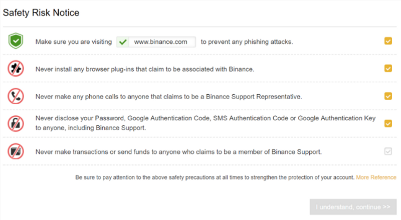 binance - Safety Risk