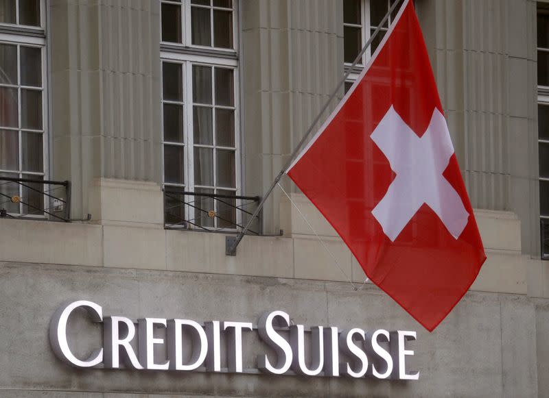 FILE PHOTO: Logo of Swiss bank Credit Suisse is seen in Bern