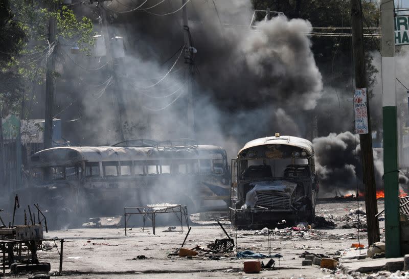 People demonstrate against the government and insecurity in Port-au-Prince