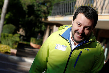 Northern League party leader Matteo Salvini looks on during an interview with Reuters in Rome, Italy November 30, 2016. REUTERS/Tony Gentile