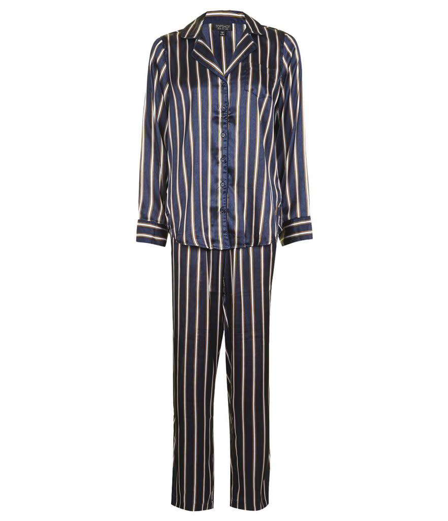 Topshop Satin Stripe Pyjama Set