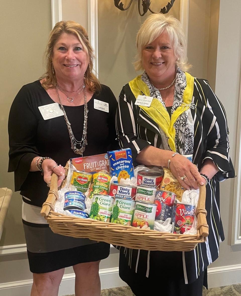 A Lakewood Ranch Rotary Club grant will support Meals on Wheels PLUS of Manatee County’s Food for Families summer program. Judi Bjork, left, is vice president of outreach and nutrition center programs, and Maribeth Phillips is president and CEO.