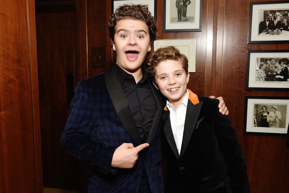 Gaten Matarazzo looked absolutely delighted to meet <em>Jojo Rabbit</em>'s Roman Griffin Davis.