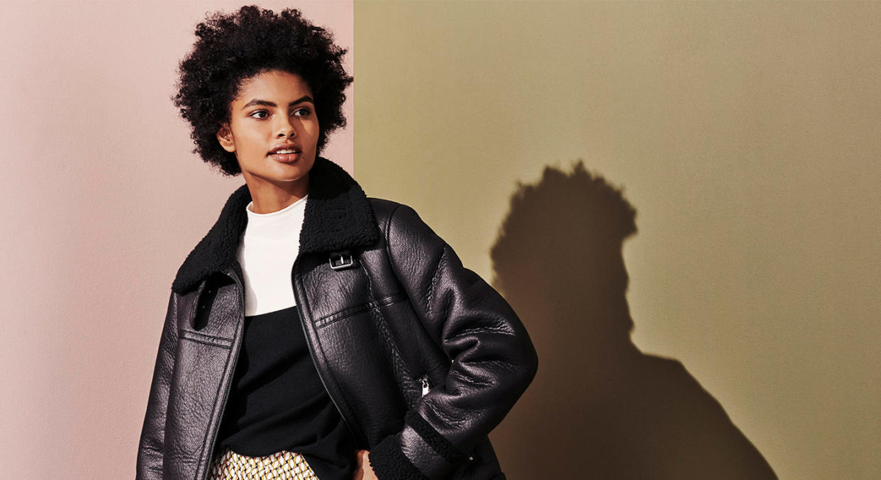 M&S' autumn collection has dropped and we predict the Faux Shearling Borg Lined Aviator Jacket will sell out fast.  (Getty Images)
