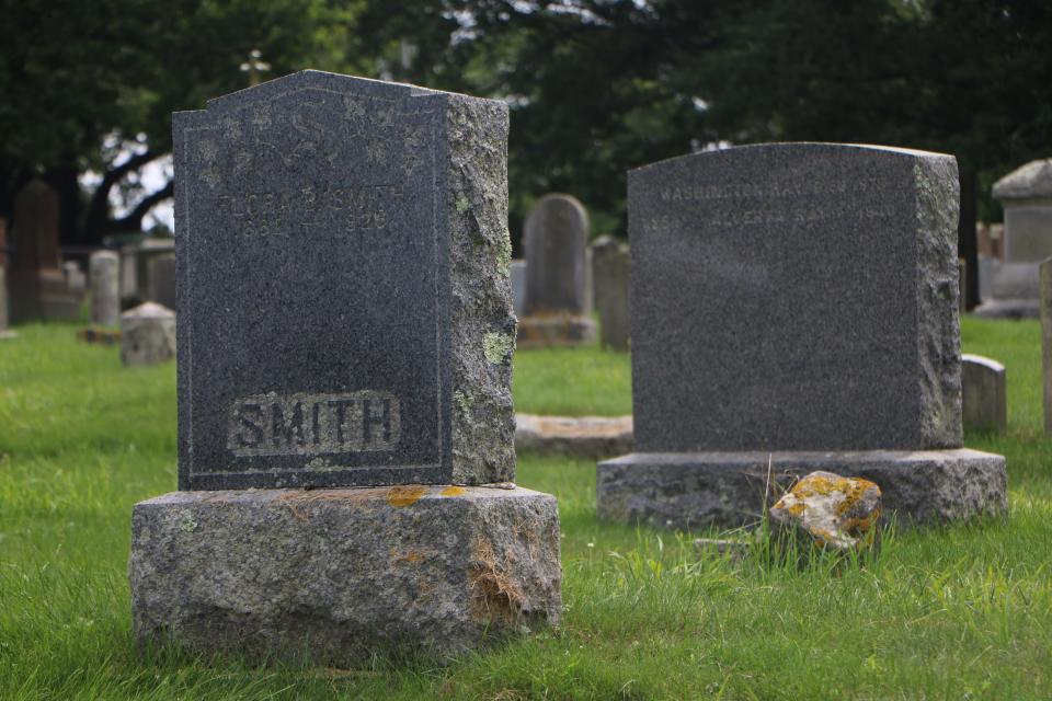 Charles Bradley Smith is buried in this family plot in Newport's Braman Cemetery. The only individual name on the marker is that of Flora B. Smith, Brad's stepmother.