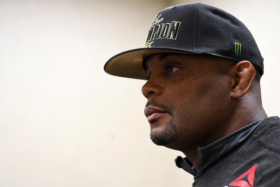 Daniel Cormier waits backstage during the UFC 241 event at the Honda Center on August 17, 2019 in Anaheim, California. (Photo by Mike Roach/Zuffa LLC/Zuffa LLC via Getty Images)