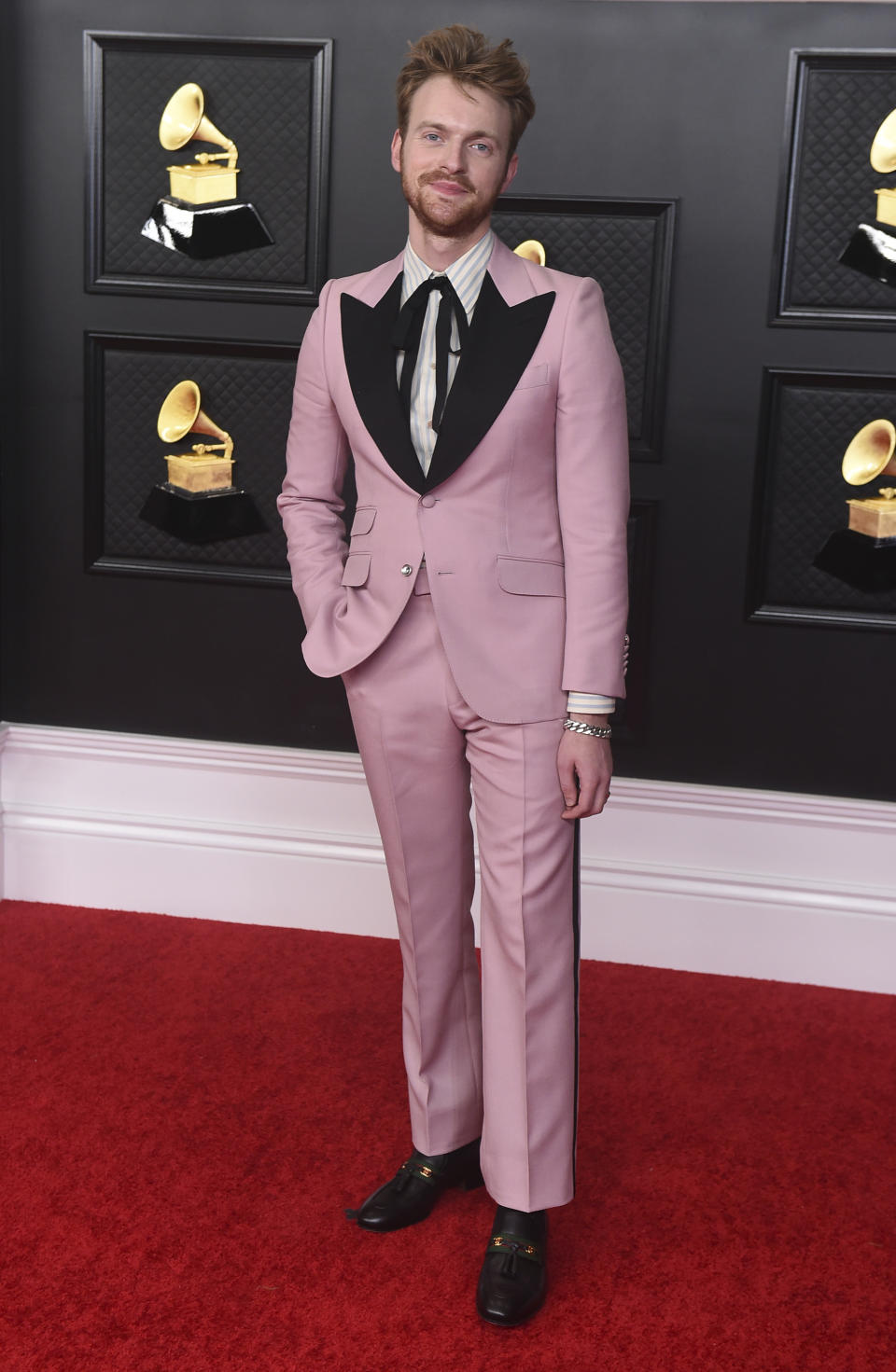 FINNEAS arrives at the 63rd annual Grammy Awards at the Los Angeles Convention Center on Sunday, March 14, 2021. (Photo by Jordan Strauss/Invision/AP)