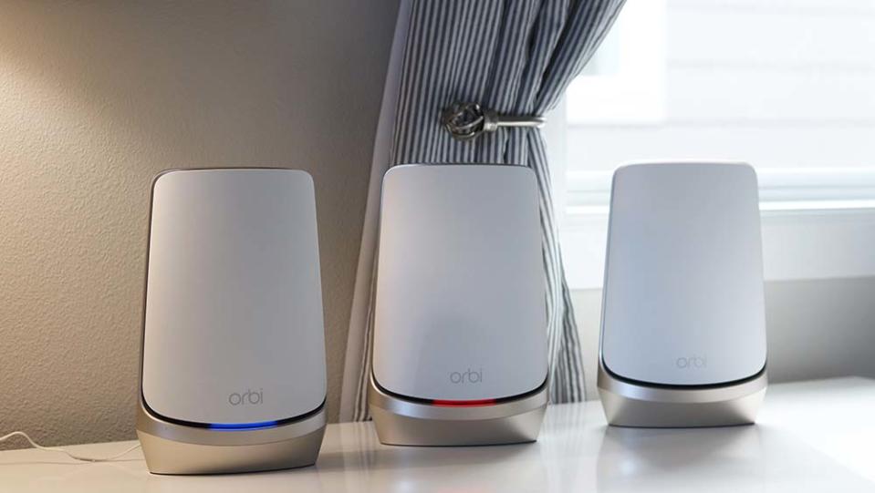 The Netgear Orbi Quad-Band WiFi 6E Mesh System is the best Netgear router for 6E.