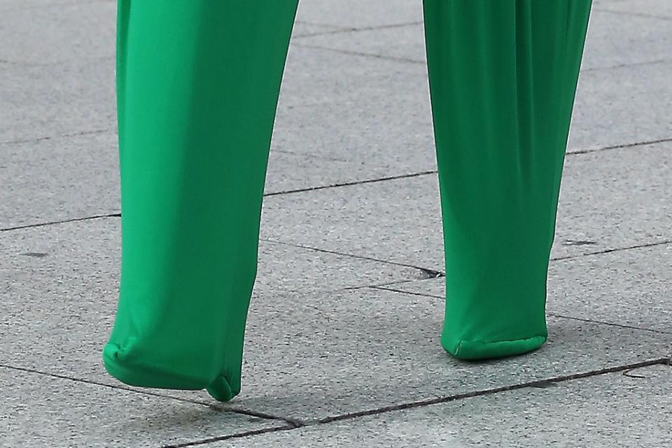 A closer look at Cardi B’s heeled pants. - Credit: KCS Presse / MEGA