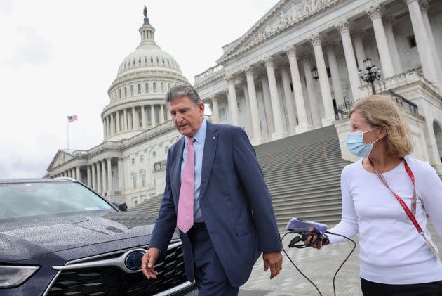 Sen. Joe Manchin could get Democrats to add an absolute cutoff that would prevent higher-income families from receiving a partial child tax credit. (Photo: Kevin Dietsch via Getty Images)