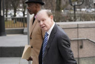 Special prosecutor Dan Webb arrives Tuesday, Dec. 7, 2021, at the Leighton Criminal Courthouse for day six of actor Jussie Smollett's trial in Chicago. Smollett is accused of lying to police when he reported he was the victim of a racist, anti-gay attack in downtown Chicago nearly three years ago, in Chicago. (AP Photo/Charles Rex Arbogast)