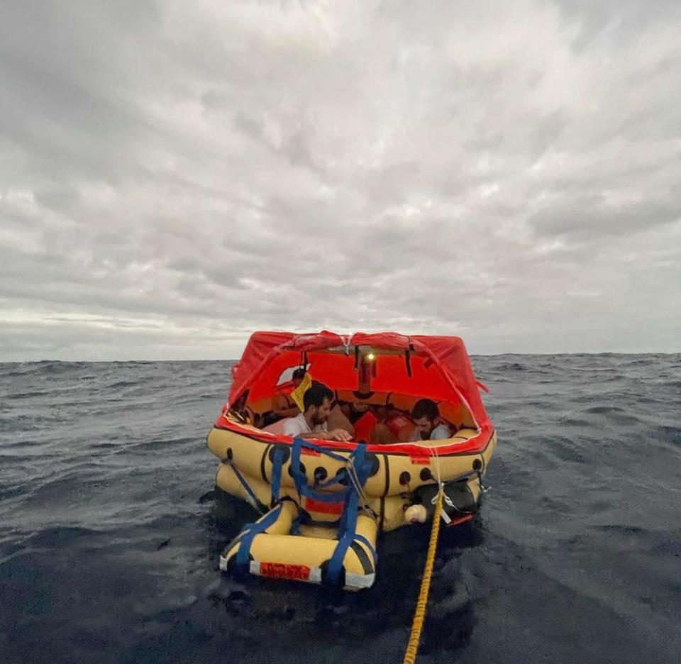 Rick Rodriguez Instagram Friends aboard life boat