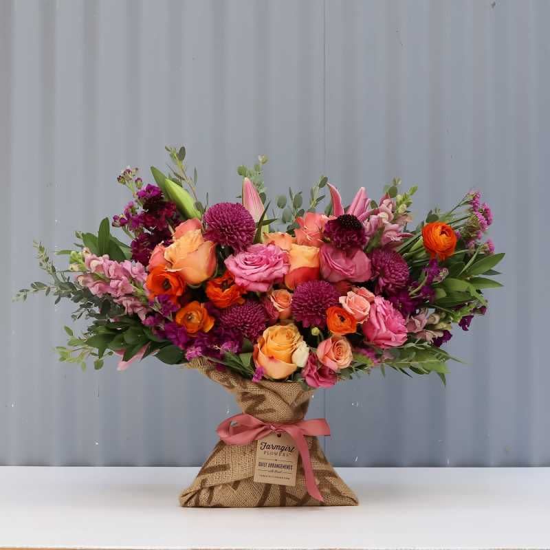 <p><a href="https://farmgirlflowers.com/fun-size-burlap-wrapped-bouquet" rel="nofollow noopener" target="_blank" data-ylk="slk:Shop Now;elm:context_link;itc:0;sec:content-canvas" class="link ">Shop Now</a></p><p>Fun Size Burlap Wrapped Bouquet</p><p>$59.00</p><p>farmgirlflowers.com</p>