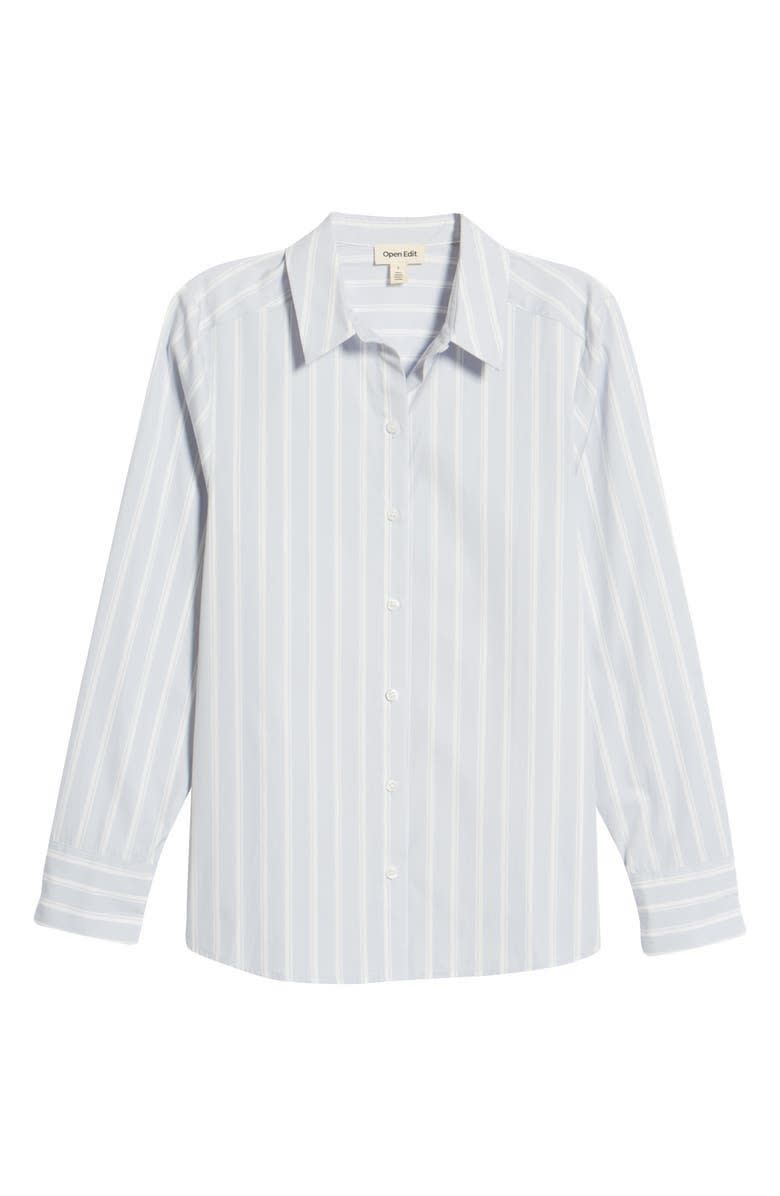 Fitted Cotton Poplin Button-Up Shirt