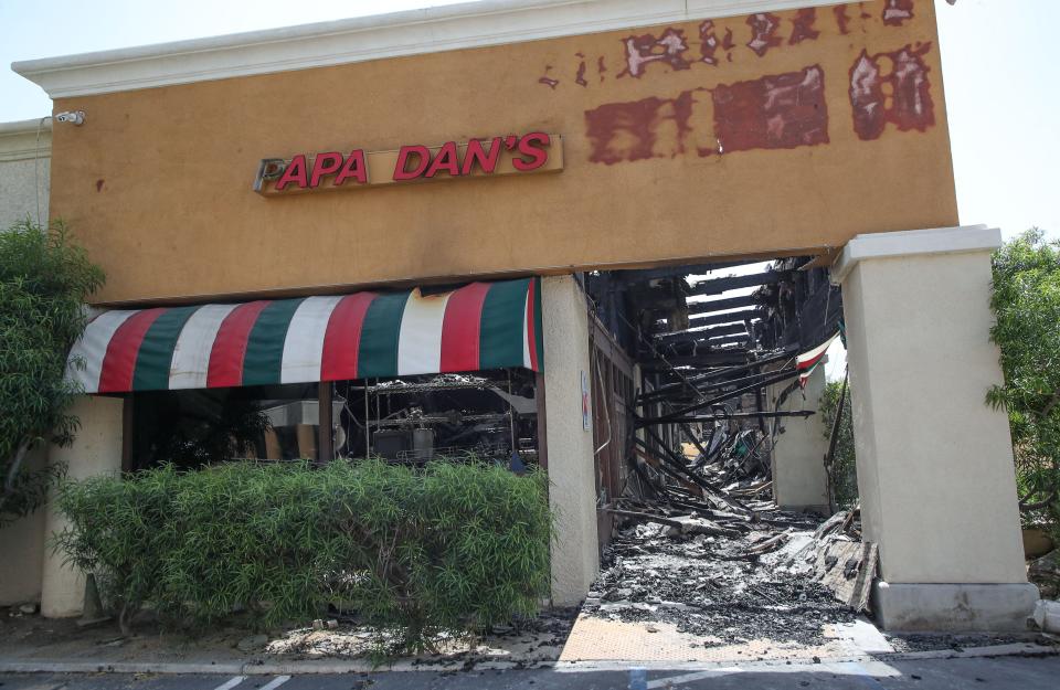 Four businesses were in the building that the fire destroyed in the Plaza De Monterey Shopping Center.