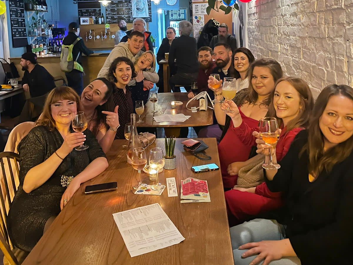 Helen Coffey (far left) with her new friends in Folkestone (Helen Coffey)