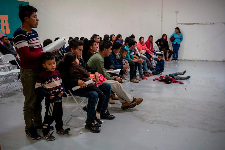 Migrant children wait for travel arrangements at the Casa del Refugiado in El Paso, Texas, in April 2019.