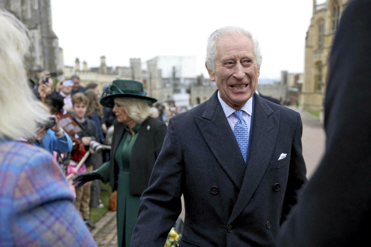 Le palais de Buckingham avait annoncé début février la maladie du roi, décelée lors d'une opération de la prostate.  - Credit:Hollie Adams/AP/SIPA / SIPA / Hollie Adams/AP/SIPA