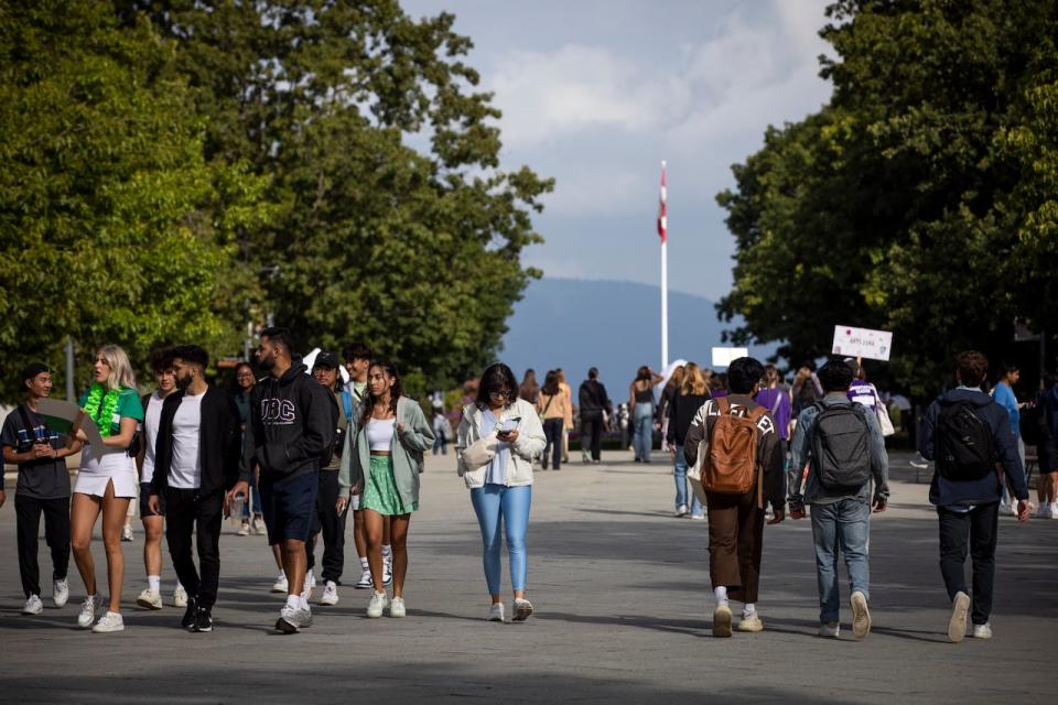 University of British Columbia students are pictured during the first day of school in Vancouver, B.C, on Tuesday,September 5, 2023.